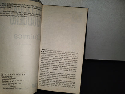 158- Diccionario De Química - Diccionarios Rioduero. Ediplesa, 1973