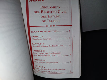 68- Ley Del Registro Civil Y Su Nuevo Reglamento Para El Estado De Jalisco