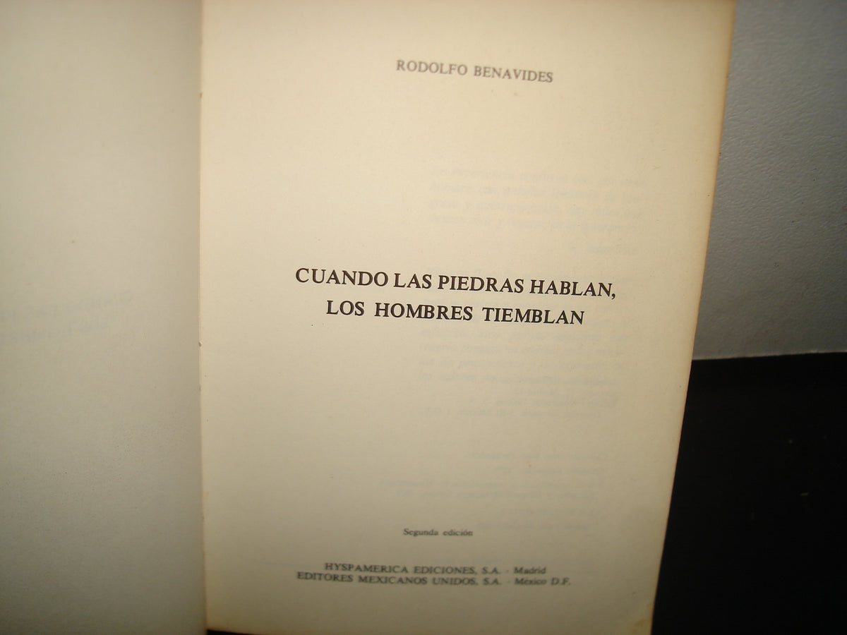 10- Cuando Las Piedras Hablan, Los Hombres Tiemblan - Rodolfo Benavides