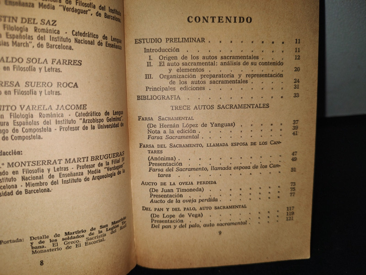 68- Trece Autos Sacramentales - Bruguera Libro Clásico. Primera Edición 1970