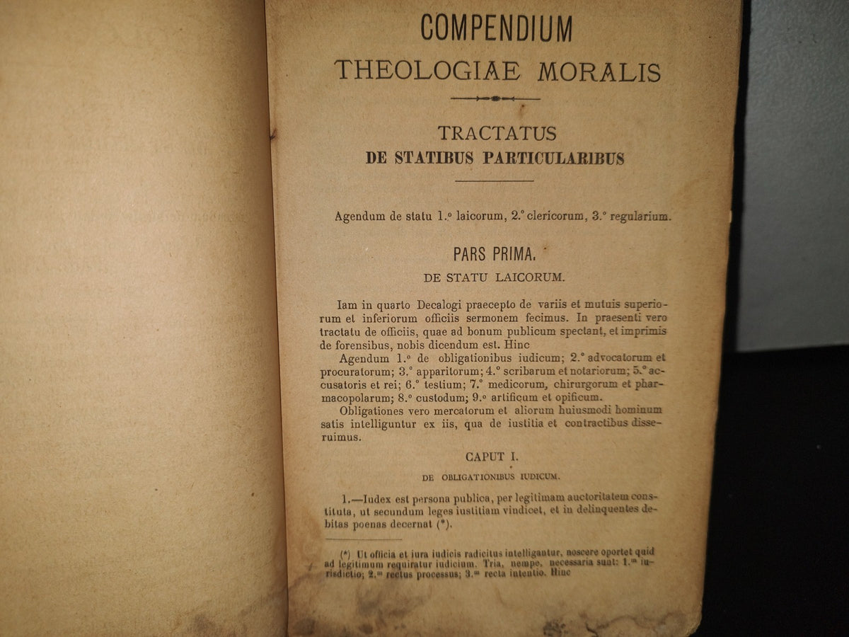 93- Latín. Compendium Theologiae Moralis. P. Ioannis Petri Guri S. I. - Tomus Secundus - 1892