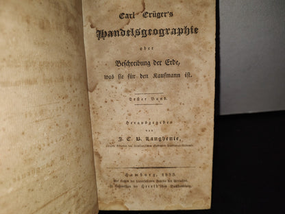 59- Carl Crüger'S Handelsgeographie Oder Beschreibung Der Erde, Was Sie Für Den Kaufmann Ist - 1833