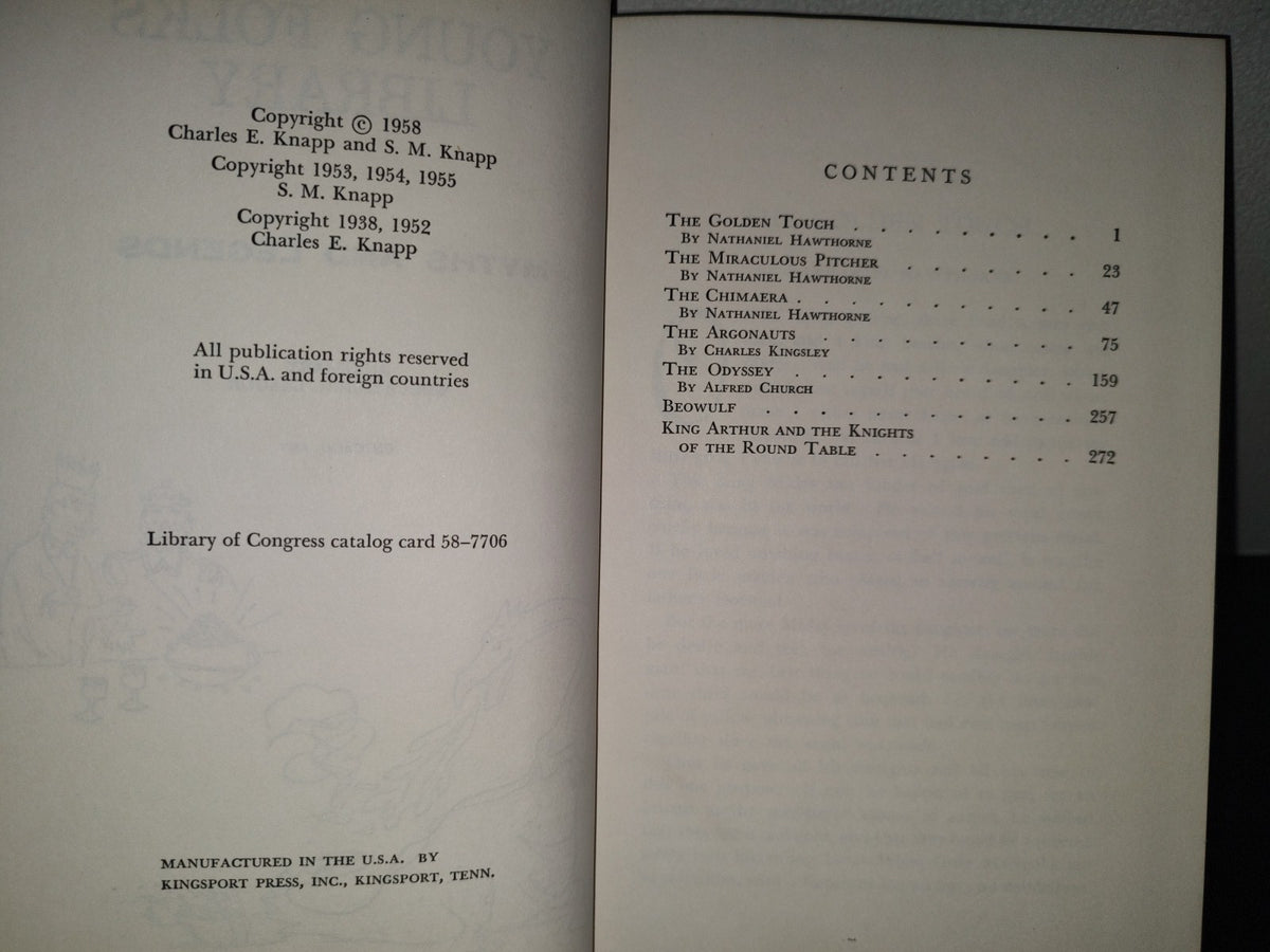 201- Young Folks Library. Myths And Legends - Charles E. Knapp And S. M. Knapp - 1958