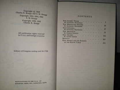 201- Young Folks Library. Myths And Legends - Charles E. Knapp And S. M. Knapp - 1958