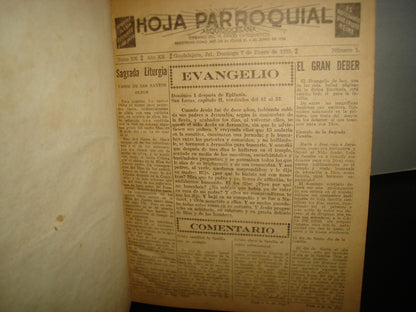 20- Antiguas Hojas Parroquiales Del Año 1951 Encuadernadas