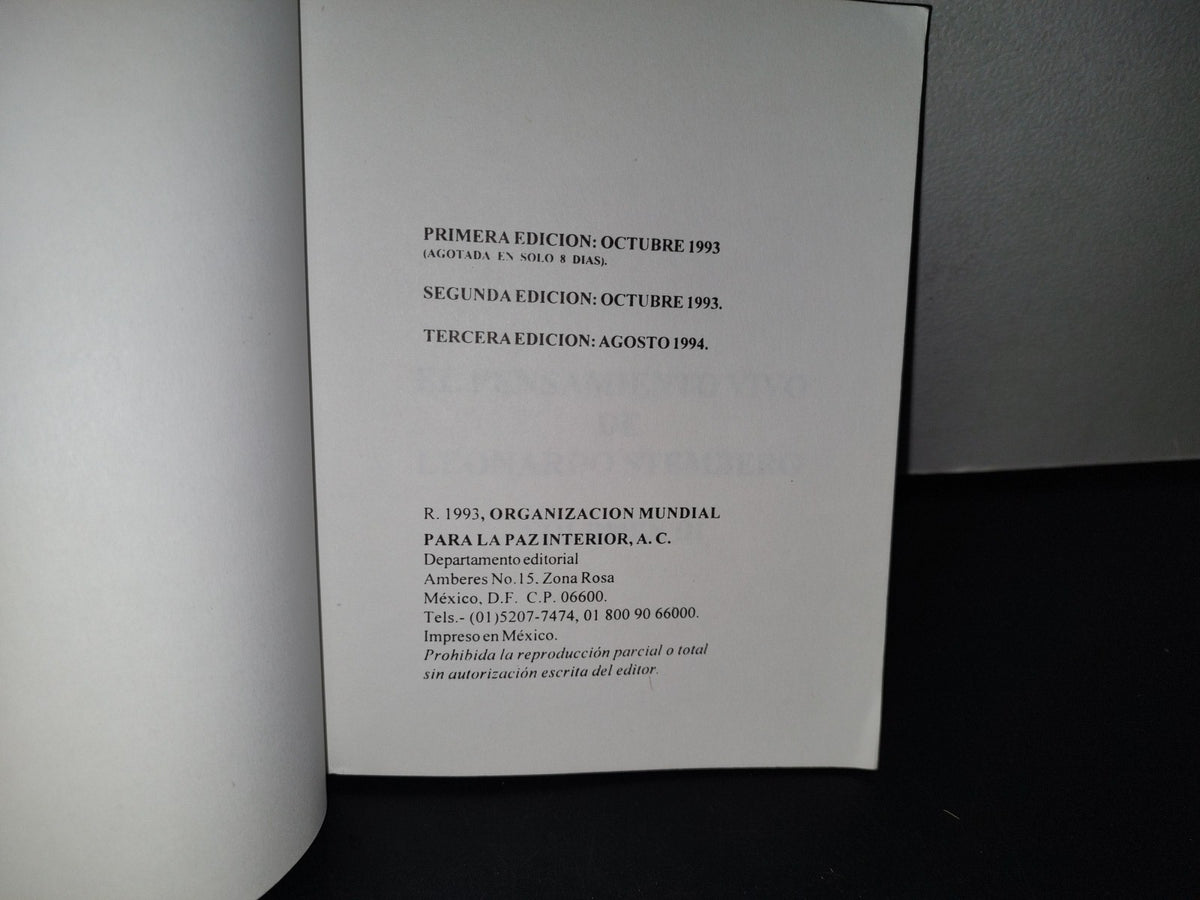 87-2- El Pensamiento Vivo De Leonardo Stemberg. Volumen Iii. Frases Para Pensar - 1994