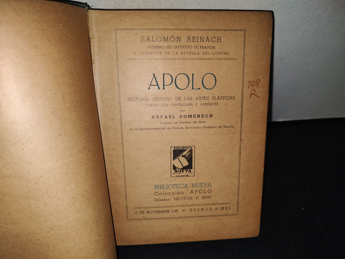 75- Apolo. Historia Del Arte - Salomon Reinach - 50'S - 60'S