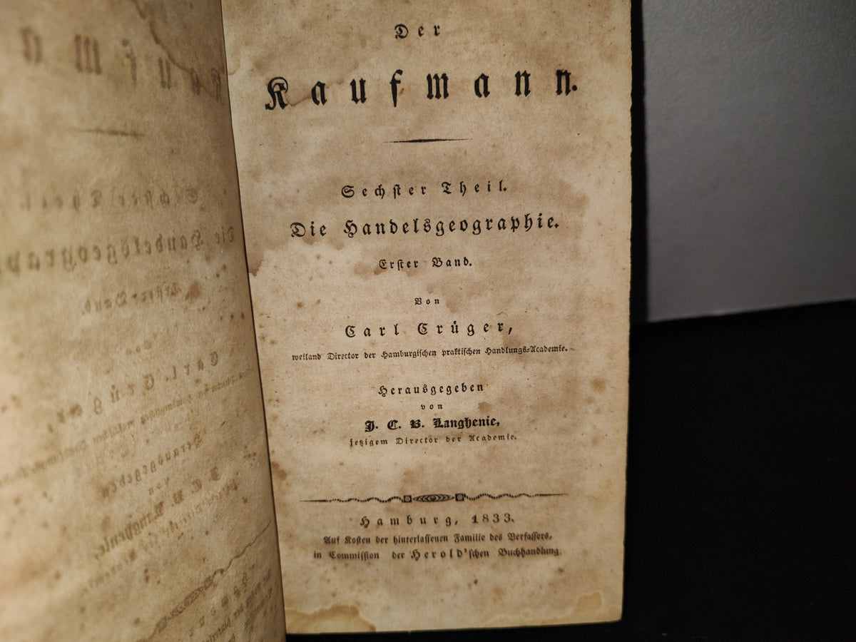 59- Carl Crüger'S Handelsgeographie Oder Beschreibung Der Erde, Was Sie Für Den Kaufmann Ist - 1833
