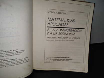 90- Matemáticas Aplicadas A La Administración Y A La Economía - Jagdish Arya