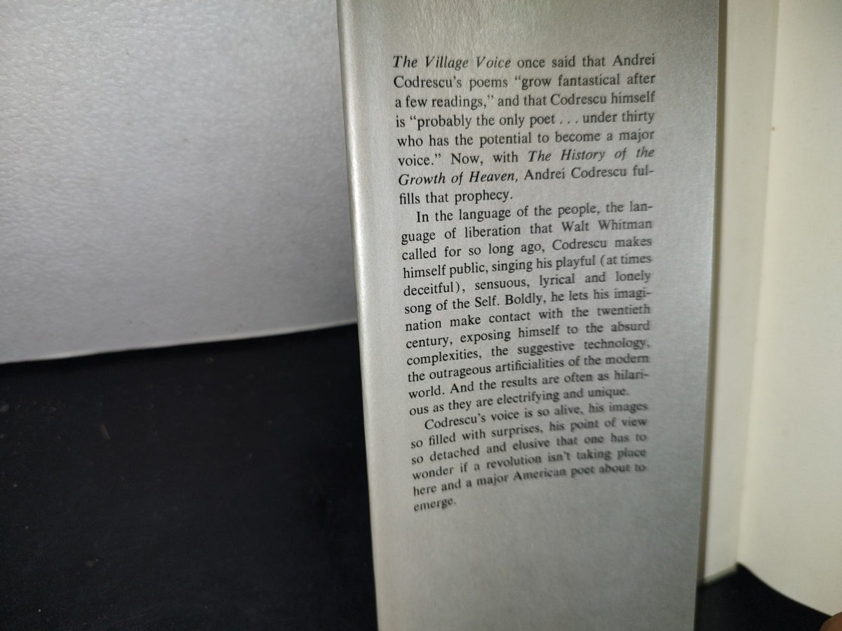 166- The History Of The Growth Of Heaven - Andrei Codrescu - First Printing, 1973