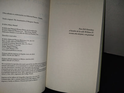 188- El Asesinato De Margaret Thatcher - Hilary Mantel - Primera Edición 2015