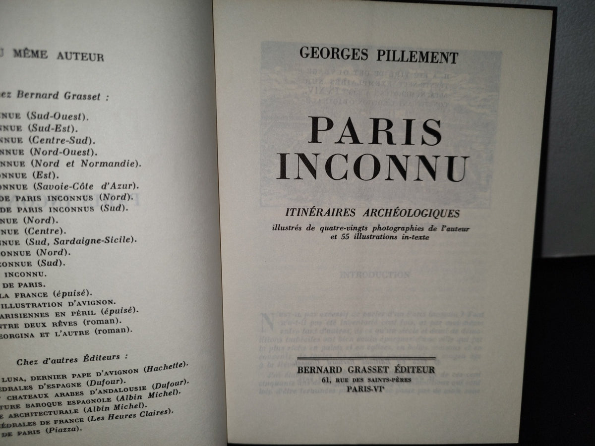 48- Paris Inconnu - Georges Pillement - Bernard Grasset Éditeur - 1965
