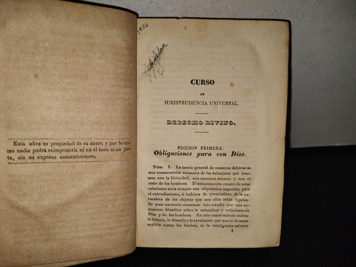151- Curso De Jurisprudencia Universal. Tomo Tercero - Clemente Munguía - Imprenta De Ignacio Arango. Morelia, 1847