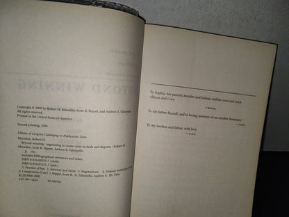 195- Beyond Winning. Negotiating To Create Value In Deals And Disputes - Robert H. Mnookin