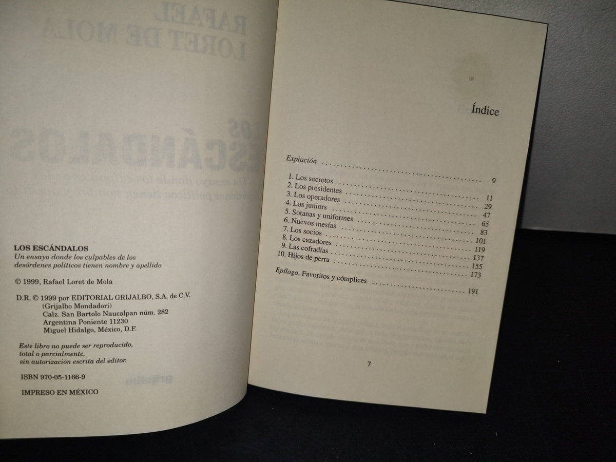 75- Los Escándalos - Rafael Loret De Mola - Editorial Grijalbo, 1999