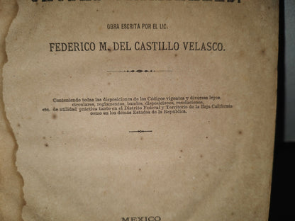 132- Sustanciación De Las Causas Criminales - Federico M. Del Castillo Velasco - México 1881