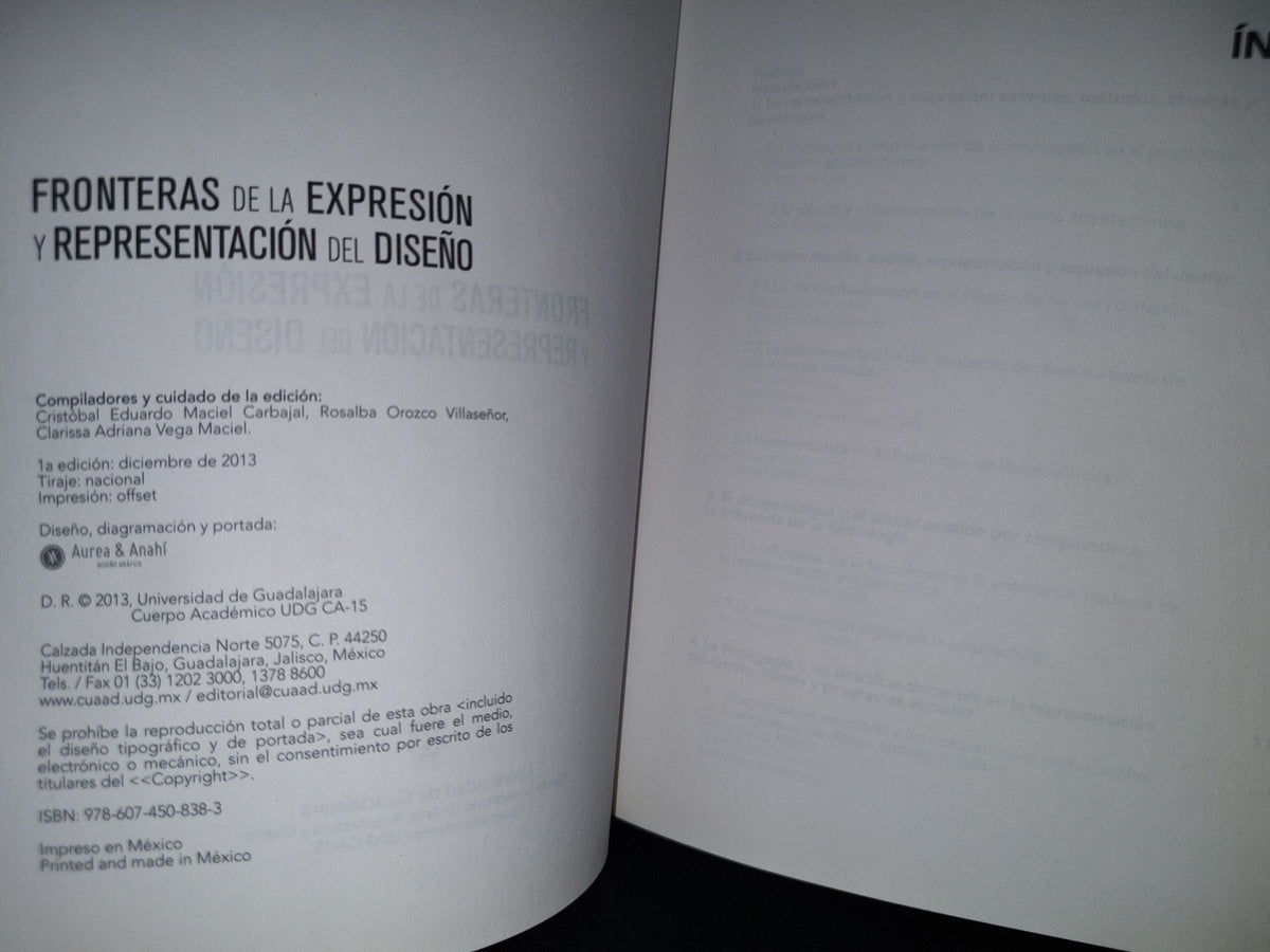143- Fronteras De La Expresión Y Representación Del Diseño - Universidad De Guadalajara - 1A. Edición: Diciembre De 2013