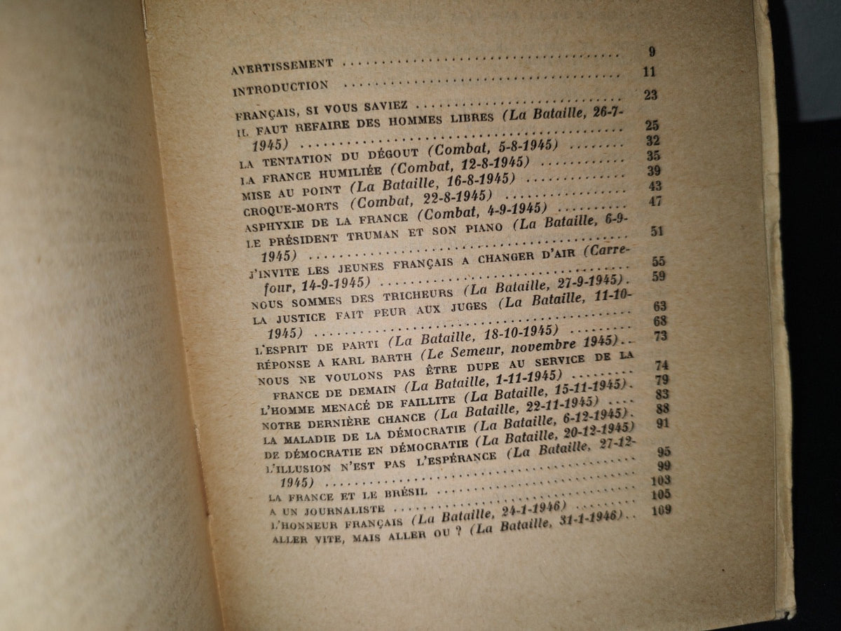 172- Français, Si Vous Saviez (1945-1948) - Georges Bernanos - Librairie Gallimard - 1961