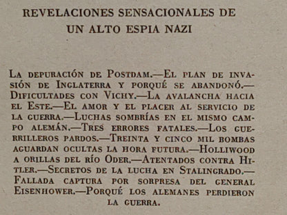 59- Alemania Habla. La Guerra Por Dentro. Revelaciones De Un Alto Espía Nazi. H. Von Berner - Colección Hoy Y Mañana, México, 1948