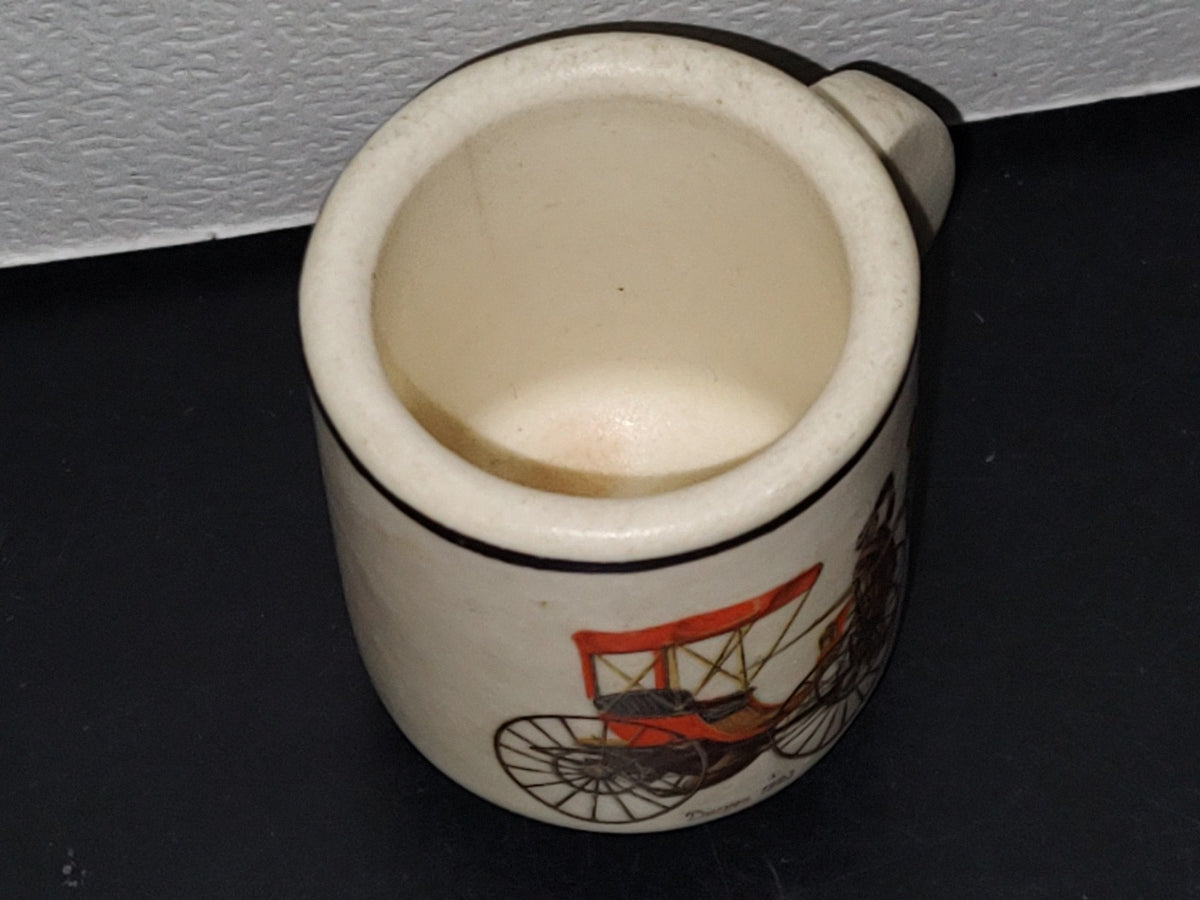 A3- Jarrito De Cerámica Decorado: Carroza Duryea 1896 - 70'S - 80'S