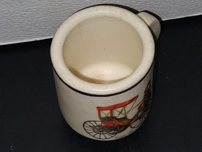 A3- Jarrito De Cerámica Decorado: Carroza Duryea 1896 - 70'S - 80'S