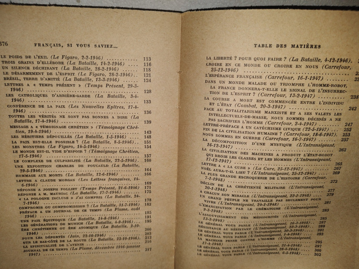 172- Français, Si Vous Saviez (1945-1948) - Georges Bernanos - Librairie Gallimard - 1961