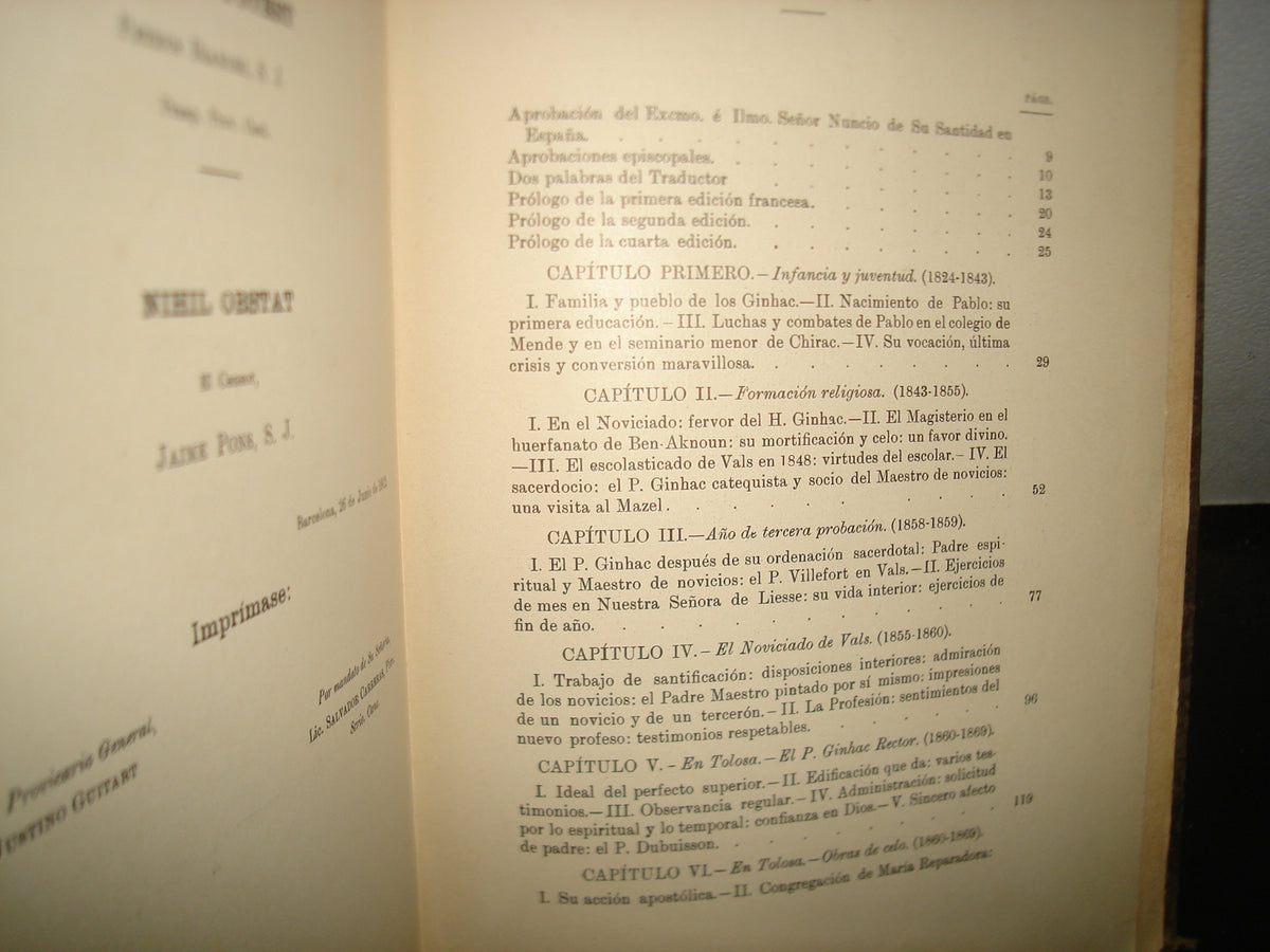 169- Vida Del Padre Pablo Ginhac De La Compañia De Jesús - P. Arturo Calvet - Barcelona, Herederos De Juan Gili, 1912