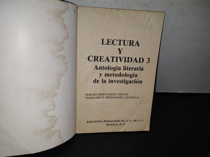 80- Lectura Y Creatividad 3. Antología Literaria Y Metodología De La Investigación. Sergio Hernández