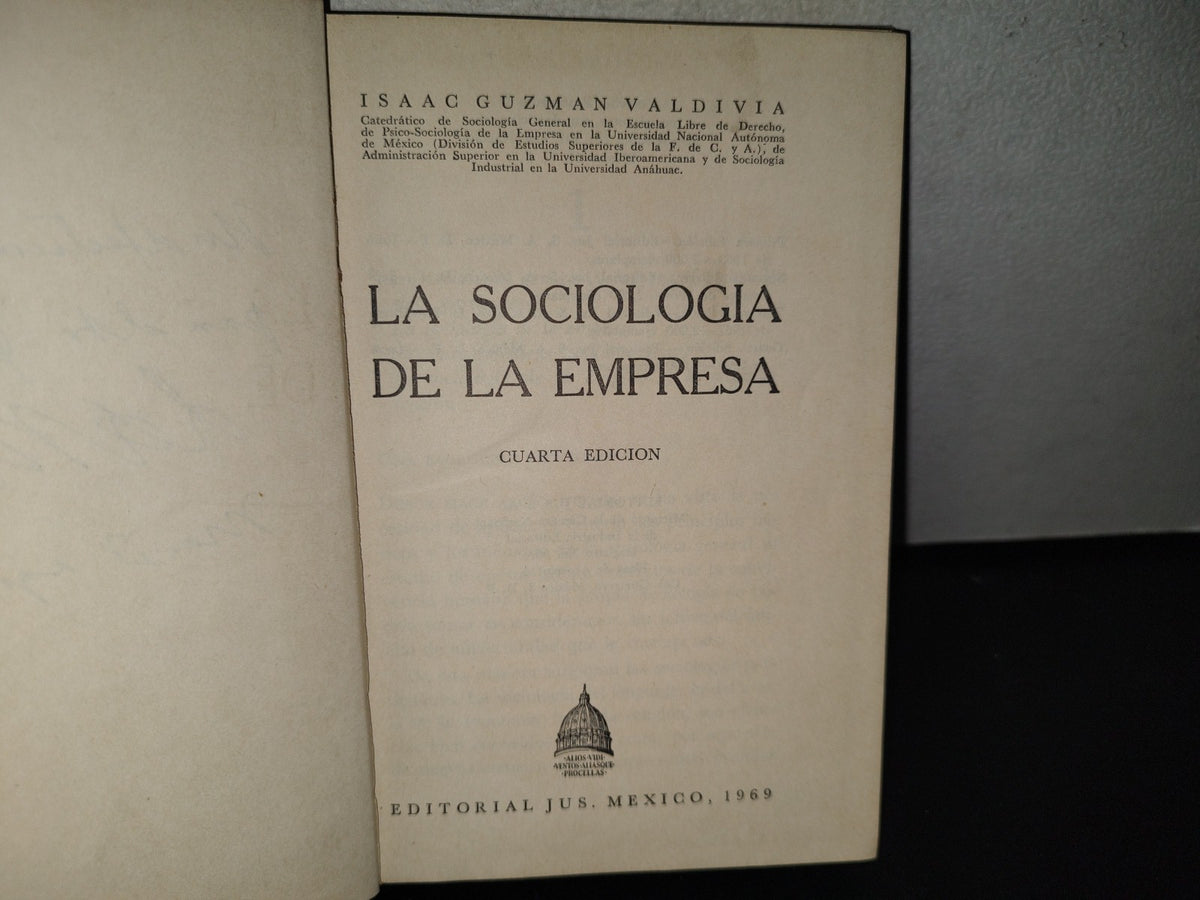 91- La Sociología De La Empresa - Isaac Guzmán Valdivia - 1969