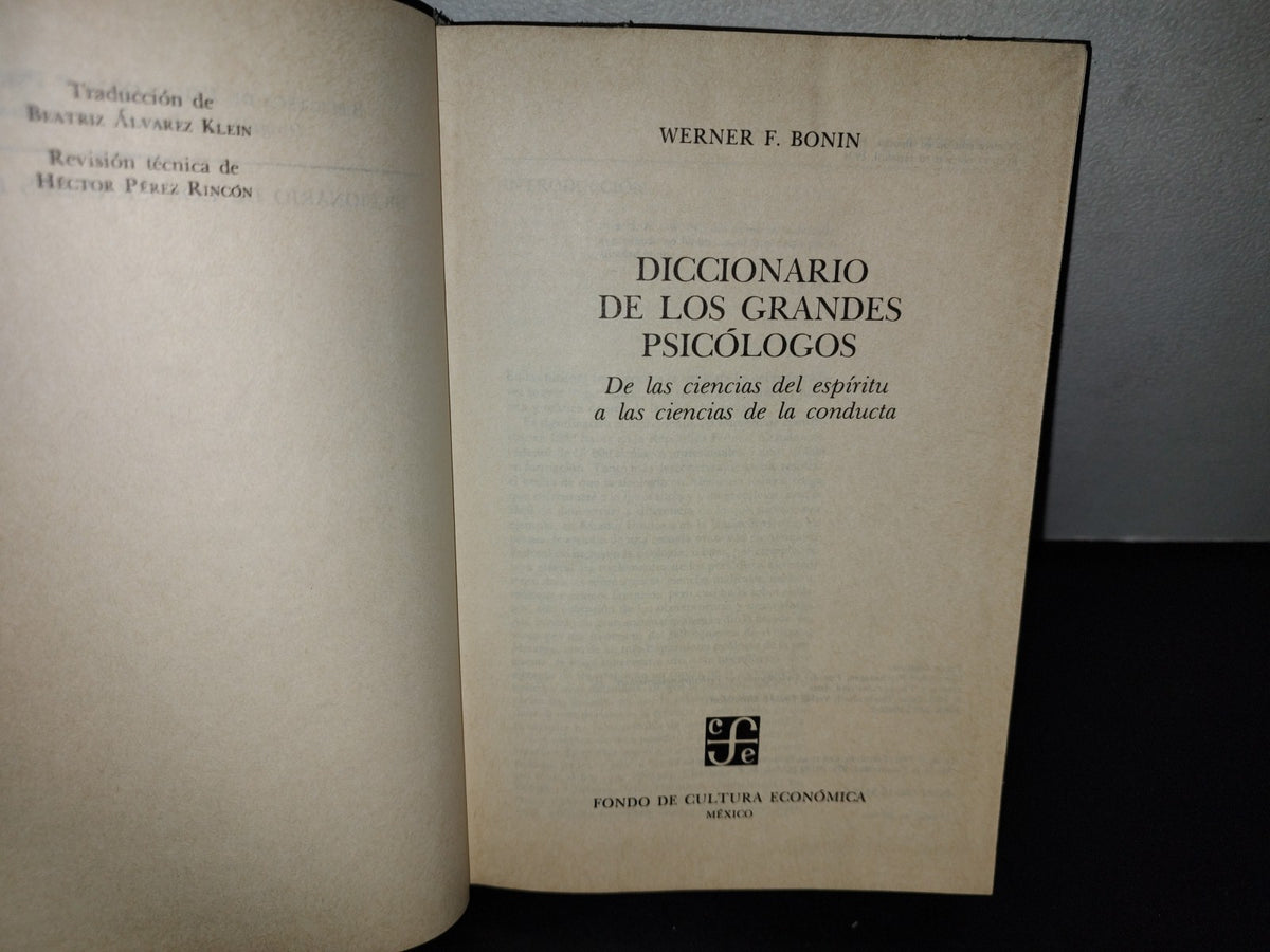 66- Diccionario De Los Grandes Psicólogos - Werner F. Bonin