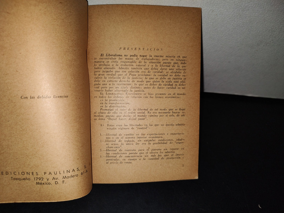 195- Documentos Pontificios. Rerum Novarum. De S. S. León Xiii. Sobre La Cuestión Obrera - 1972