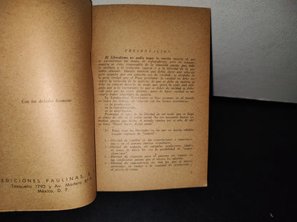 195- Documentos Pontificios. Rerum Novarum. De S. S. León Xiii. Sobre La Cuestión Obrera - 1972