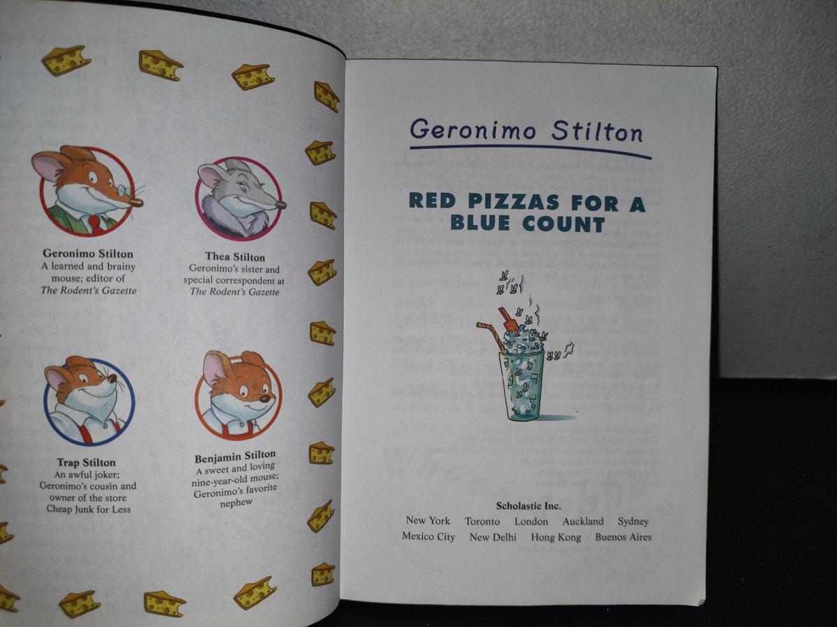 180- Red Pizzas For A Blue Count - Geronimo Stilton - First Scholastic Printing, May 2004