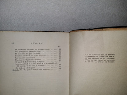 59- Alemania Habla. La Guerra Por Dentro. Revelaciones De Un Alto Espía Nazi. H. Von Berner - Colección Hoy Y Mañana, México, 1948
