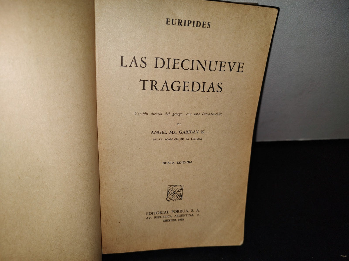 38- Editorial Porrúa. Eurípides. Las Diecinueve Tragedias