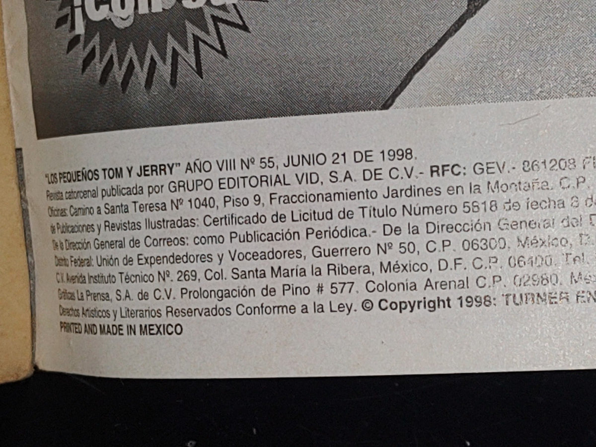 132- Cómic Los Pequeños Tom Y Jerry. Año Viii, No. 55, Junio 1998