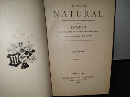 64- Historia Natural. Botánica. Don Odón De Buen, Tomo Décimo. Botánica Iii - 1920