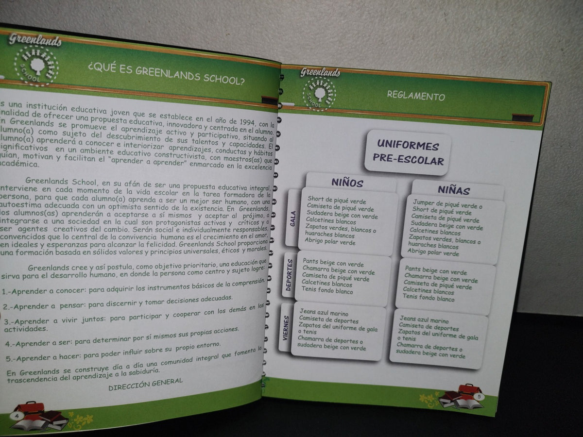 145- Agenda Escolar. School Agenda. Colegio Greenlands, S. C. - 2000'S