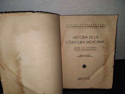 58- Historia De La Literatura Mexicana - Carlos González Peña -1940