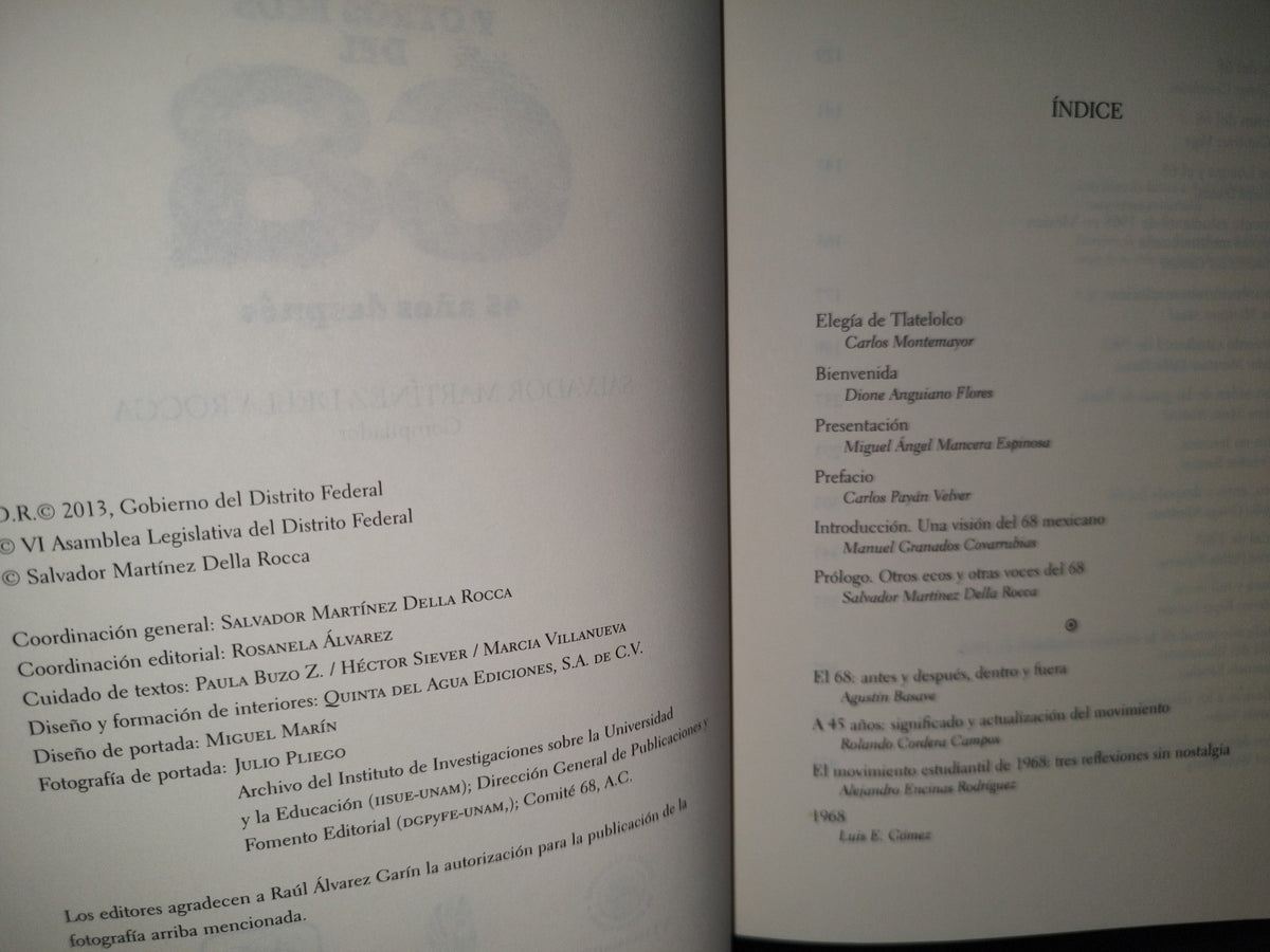 58- Otras Voces Y Otros Ecos Del 68. 45 Años Después - Salvador Martínez Della Rocca - 2013, Gobierno Del Distrito Federal