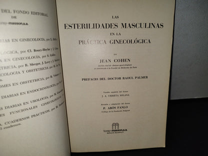 54- Las Esterilidades Masculinas En La Práctica Ginecológica - Jean Cohen - 1974