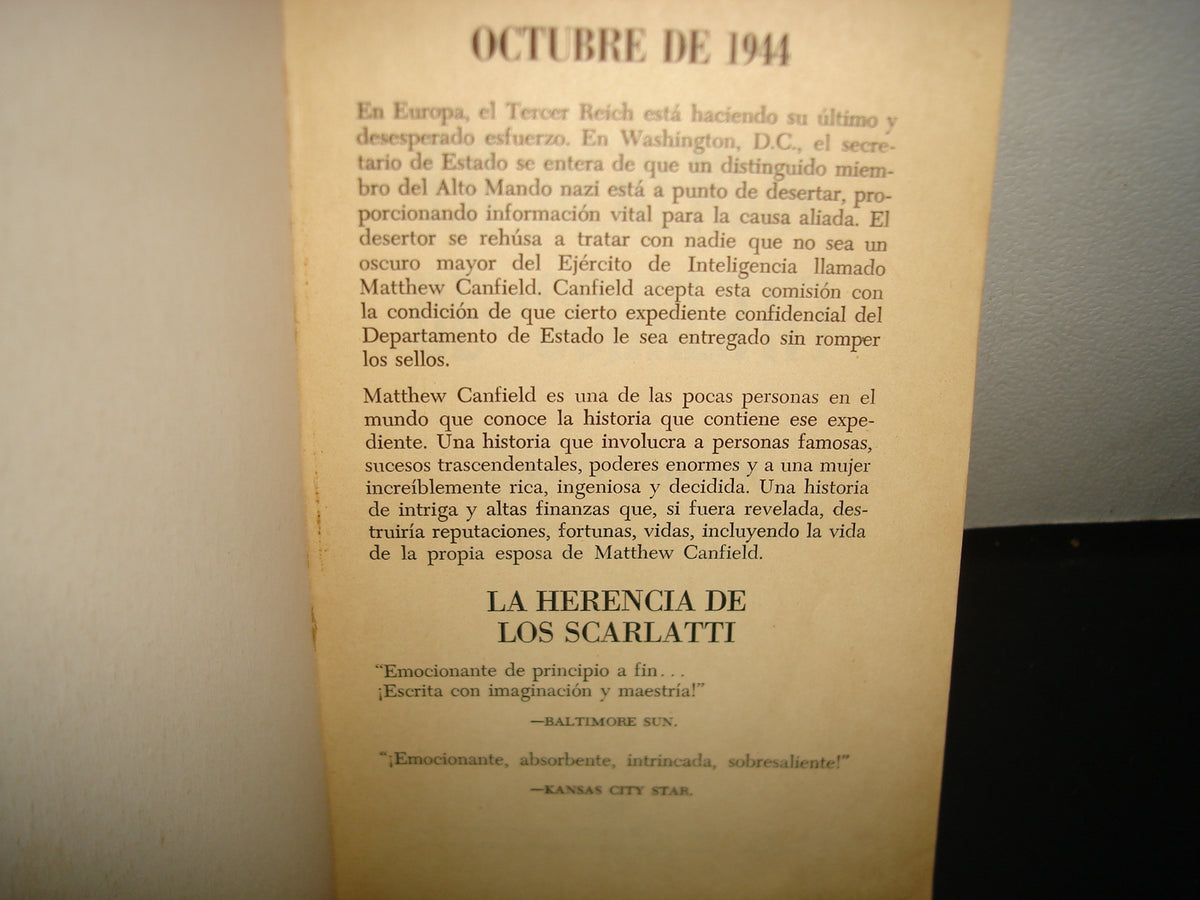 167- La Herencia De Los Scarlatti - Robert Ludlum - Primera Edición 1973
