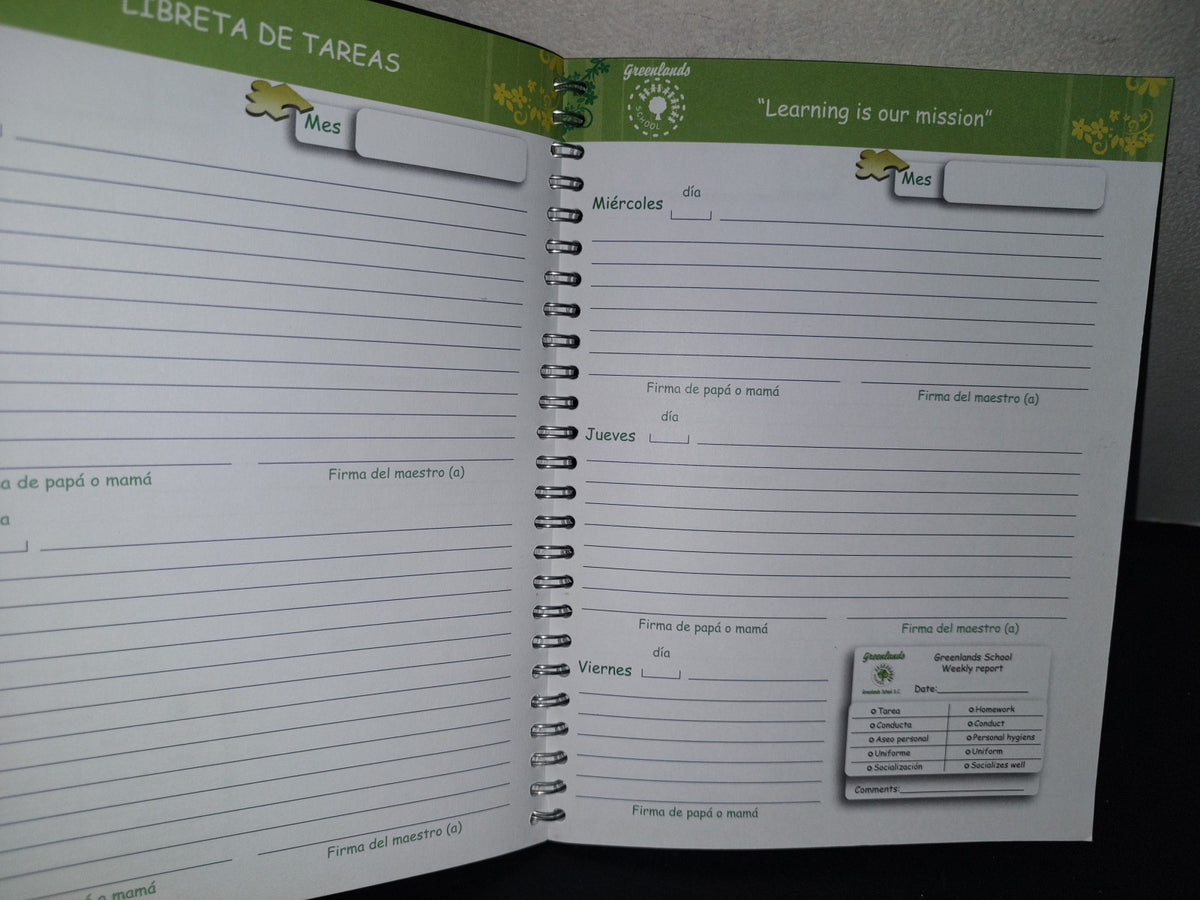 145- Agenda Escolar. School Agenda. Colegio Greenlands, S. C. - 2000'S