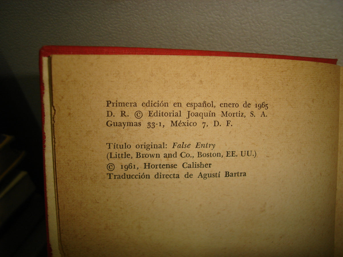 7- Entrada Falsa - Hortense Calisher - Primera Edición 1965