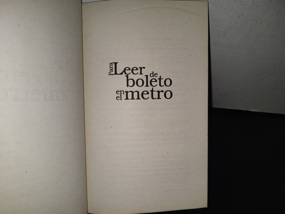 98- Para Leer De Boleto En El Metro 9 - Gobierno Del Distrito Federal