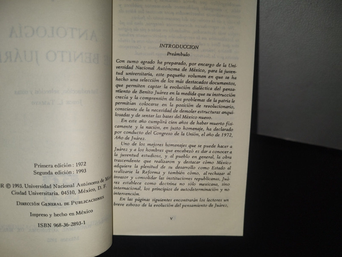 96- Benito Juárez. Antología - Universidad Nacional Autónoma De México - Segunda Edición 1993