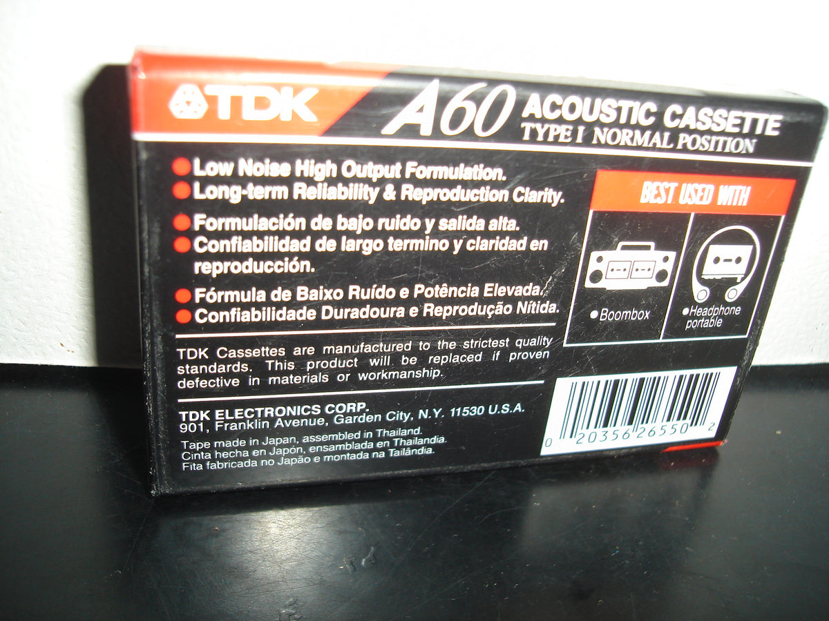 A2- Cassette Virgen Tdk A60. Acoustic Cassette Normal Position