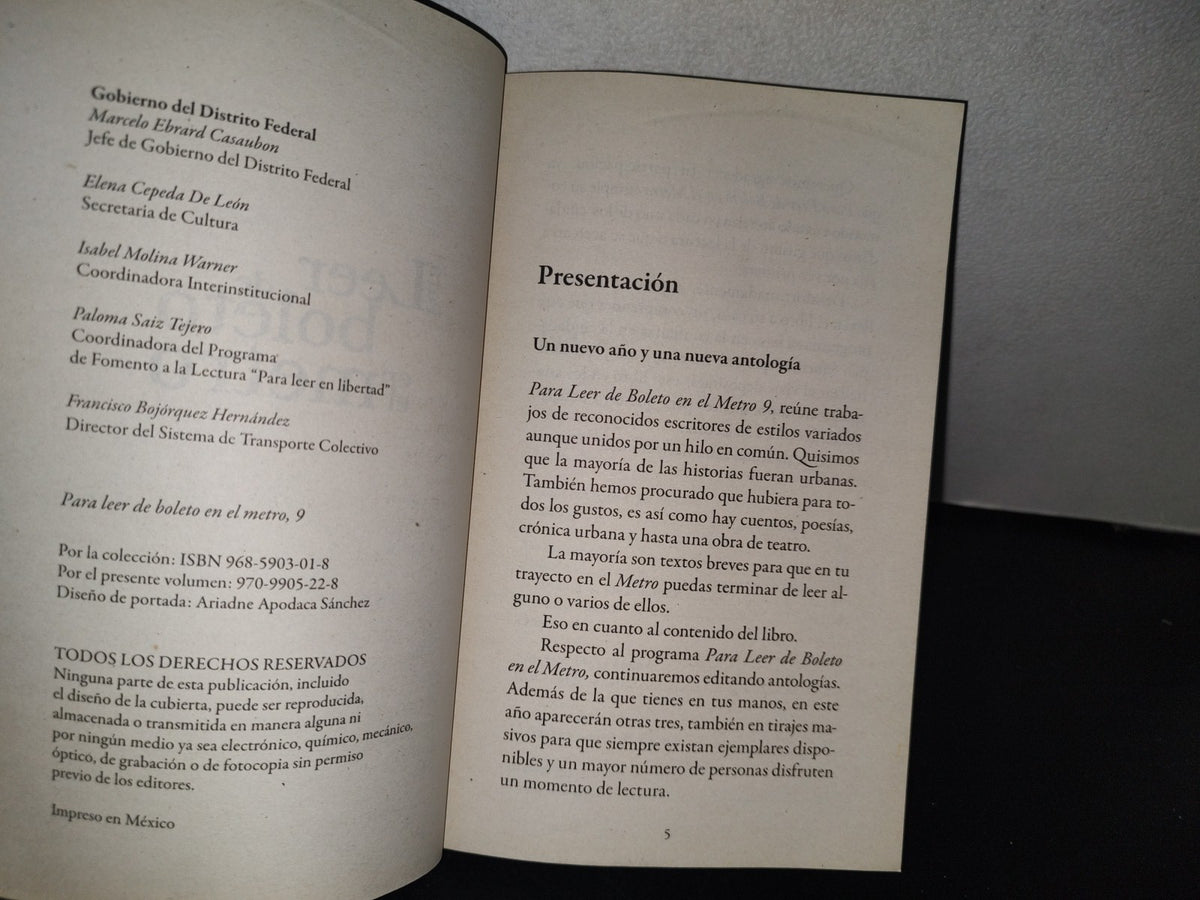 98- Para Leer De Boleto En El Metro 9 - Gobierno Del Distrito Federal