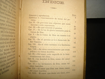 160- Antiguo - Del Paraiso. Tratado Del. - P. Segundo Franco S. J. - Barcelona. Librería Y Tipografía Católica, Pino 5. 1890