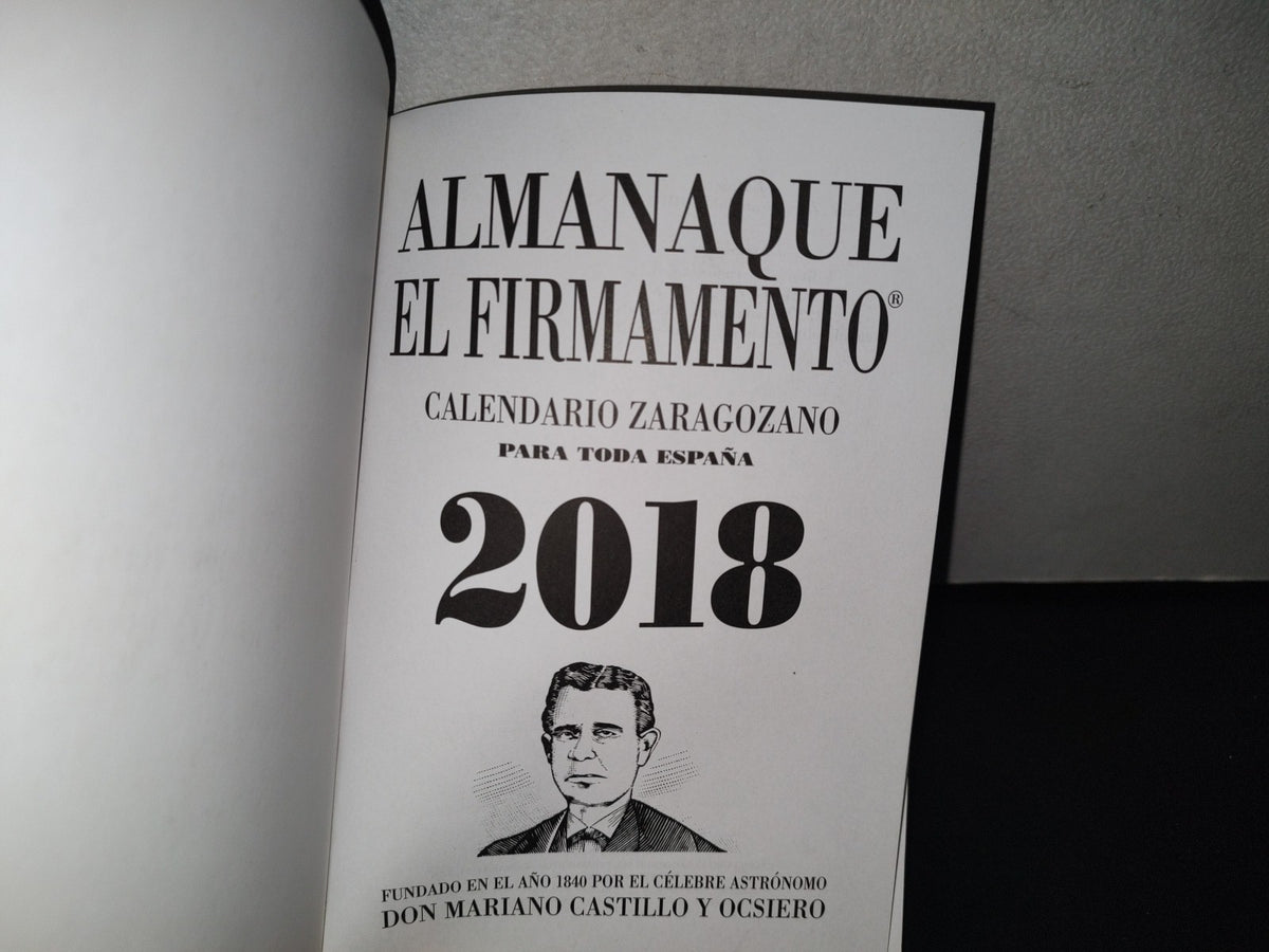 145- Almanaque El Firmamento. Calendario Zaragoza Para Toda España 2018